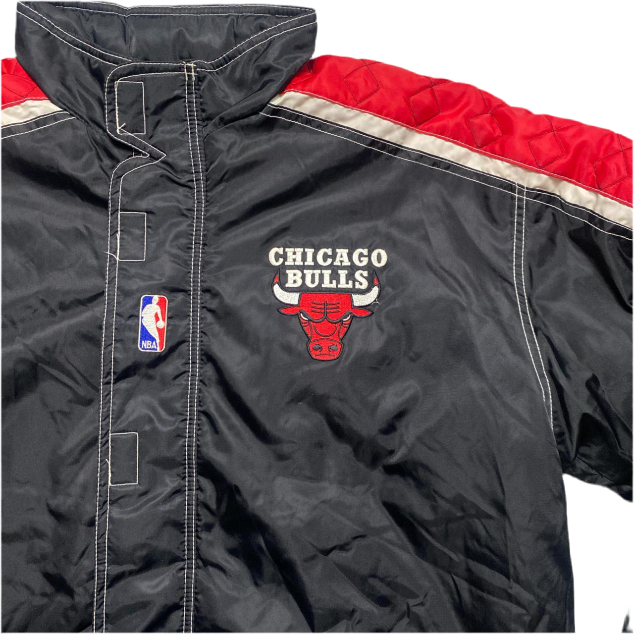 Chicago Bulls Vintage 90’s Starter Black Red and White Jacket (XL)