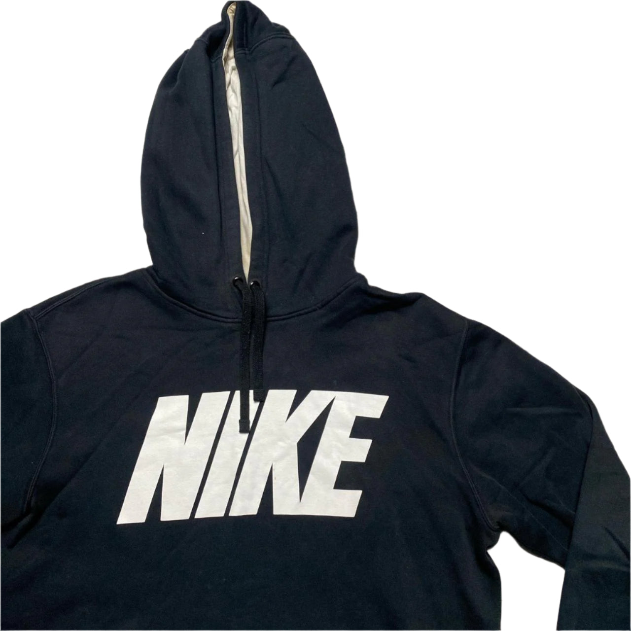 Nike Club Black and White Spellout Hoodie (M)