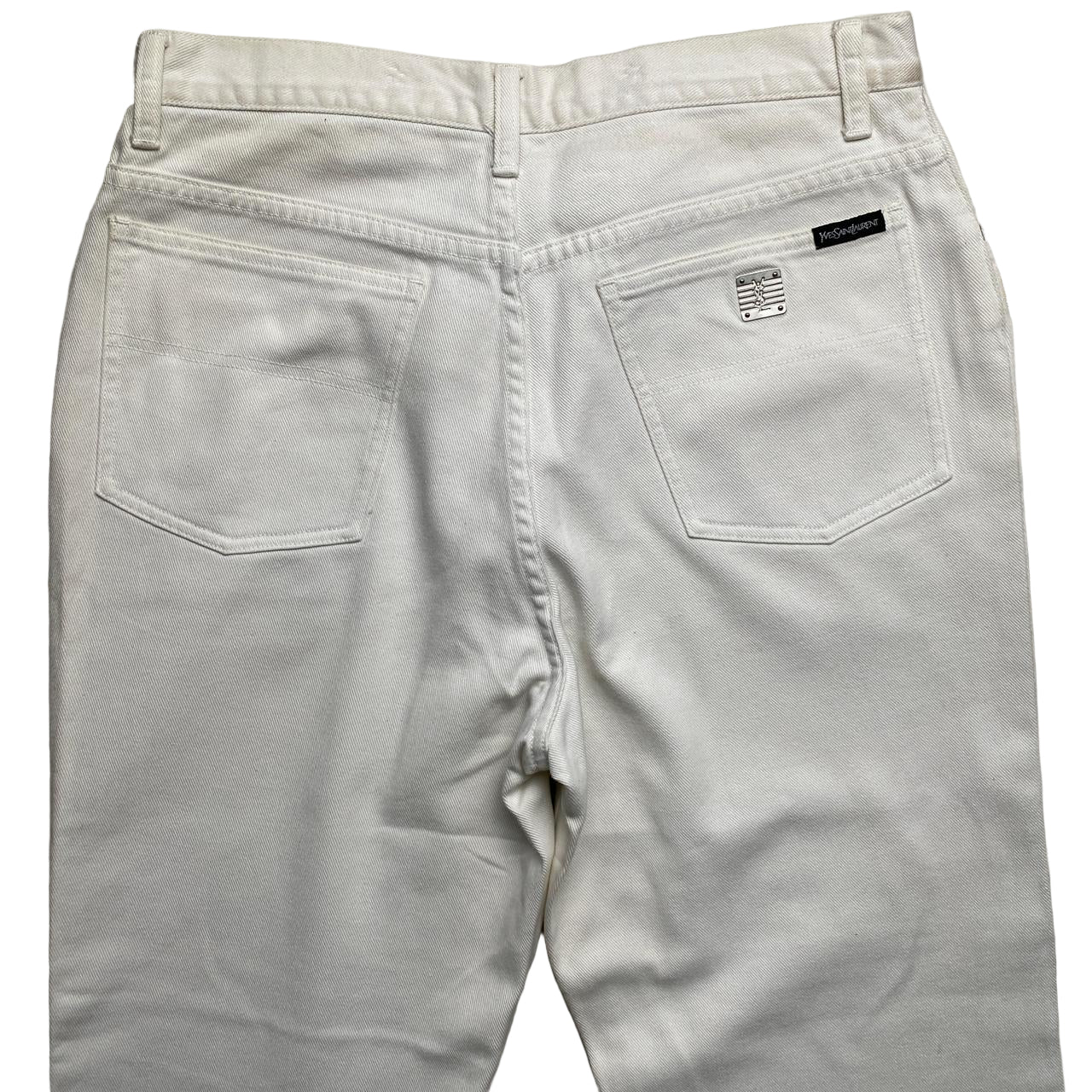 YSL Yves Saint Laurent Vintage White Baggy Jeans (34W)