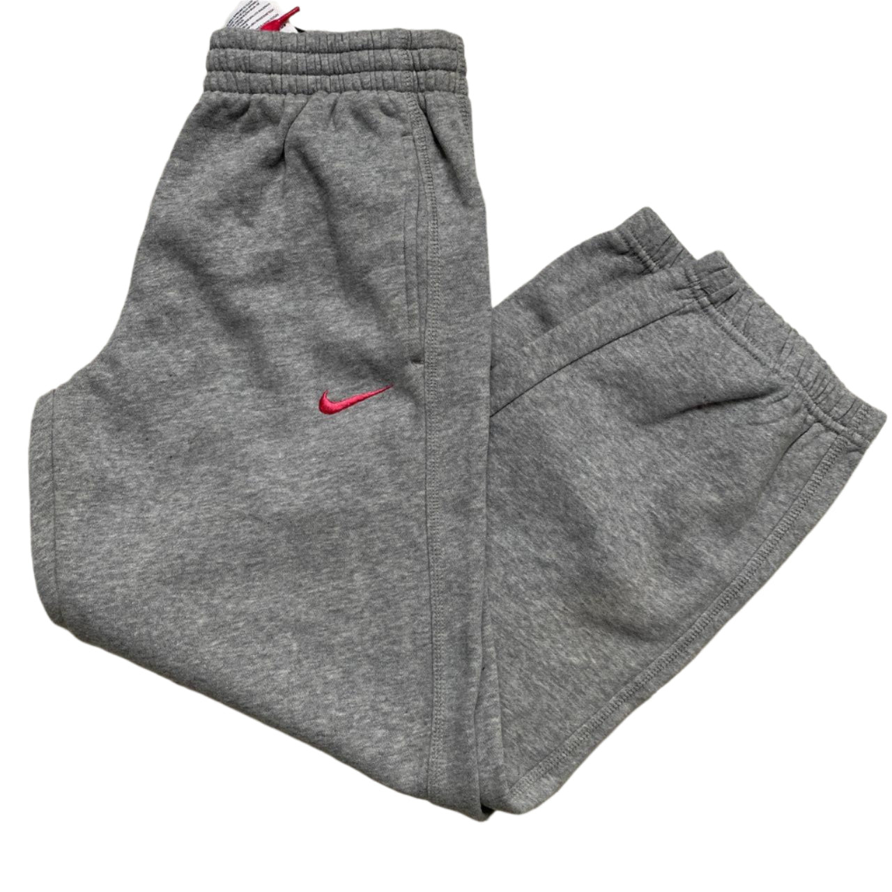 Nike Grey and Pink Swoosh Baggy Joggers (XS)