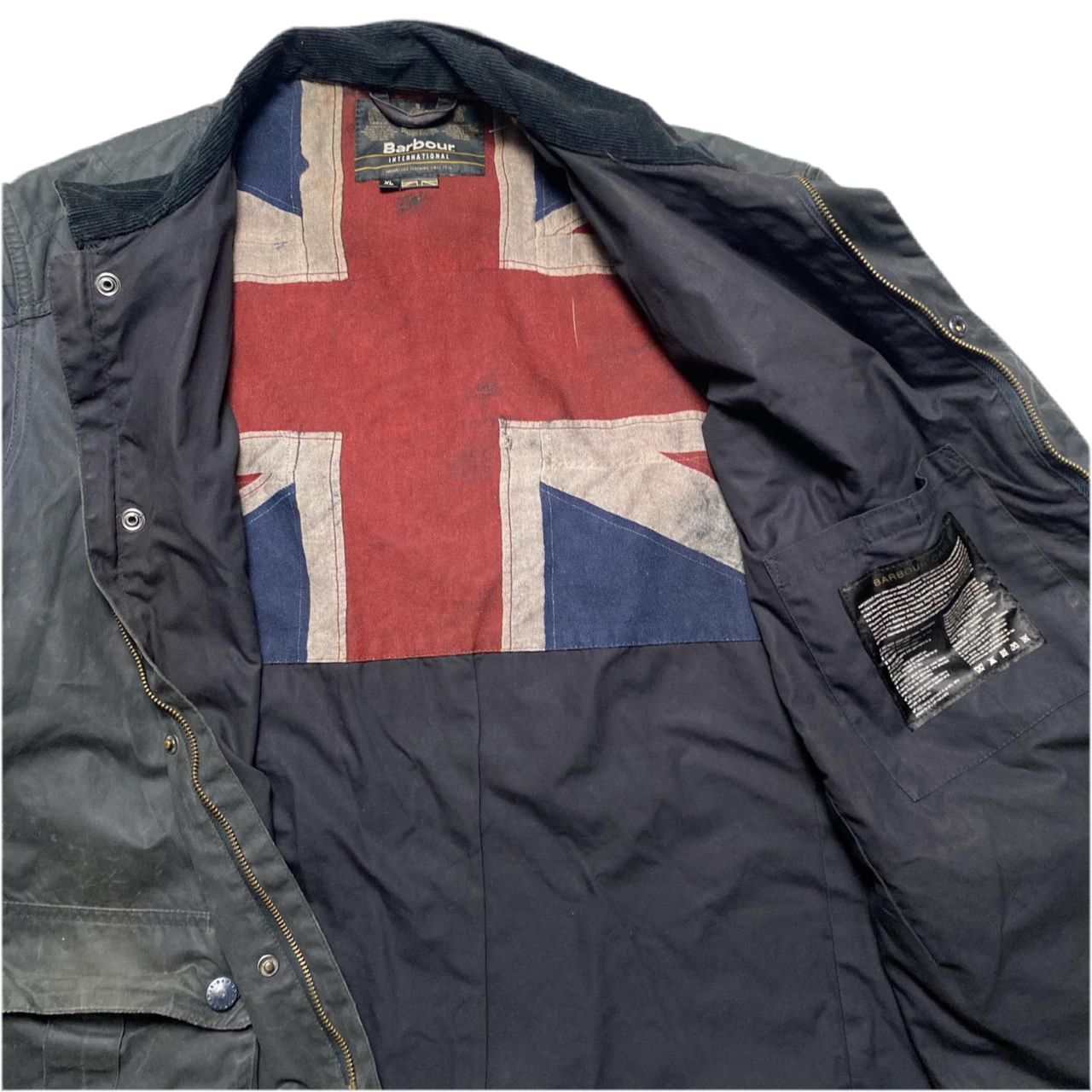 Barbour Navy Simonside Oilskin Jacket (XL)