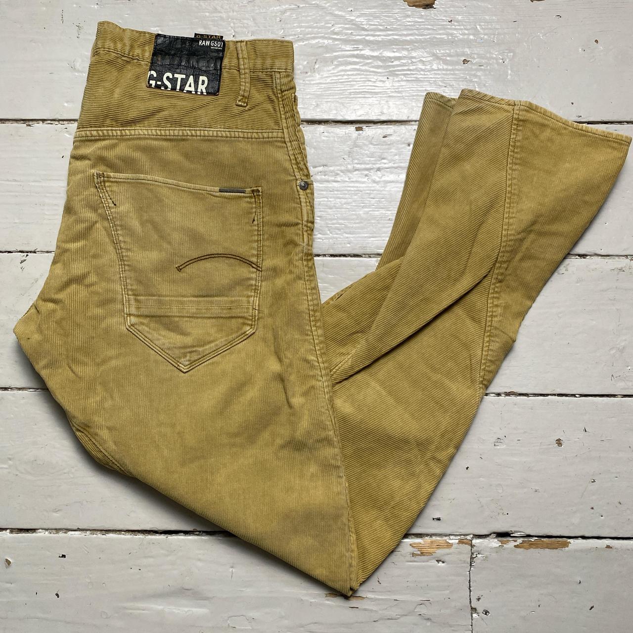 G Star Beige Corduroy Twisted Jeans