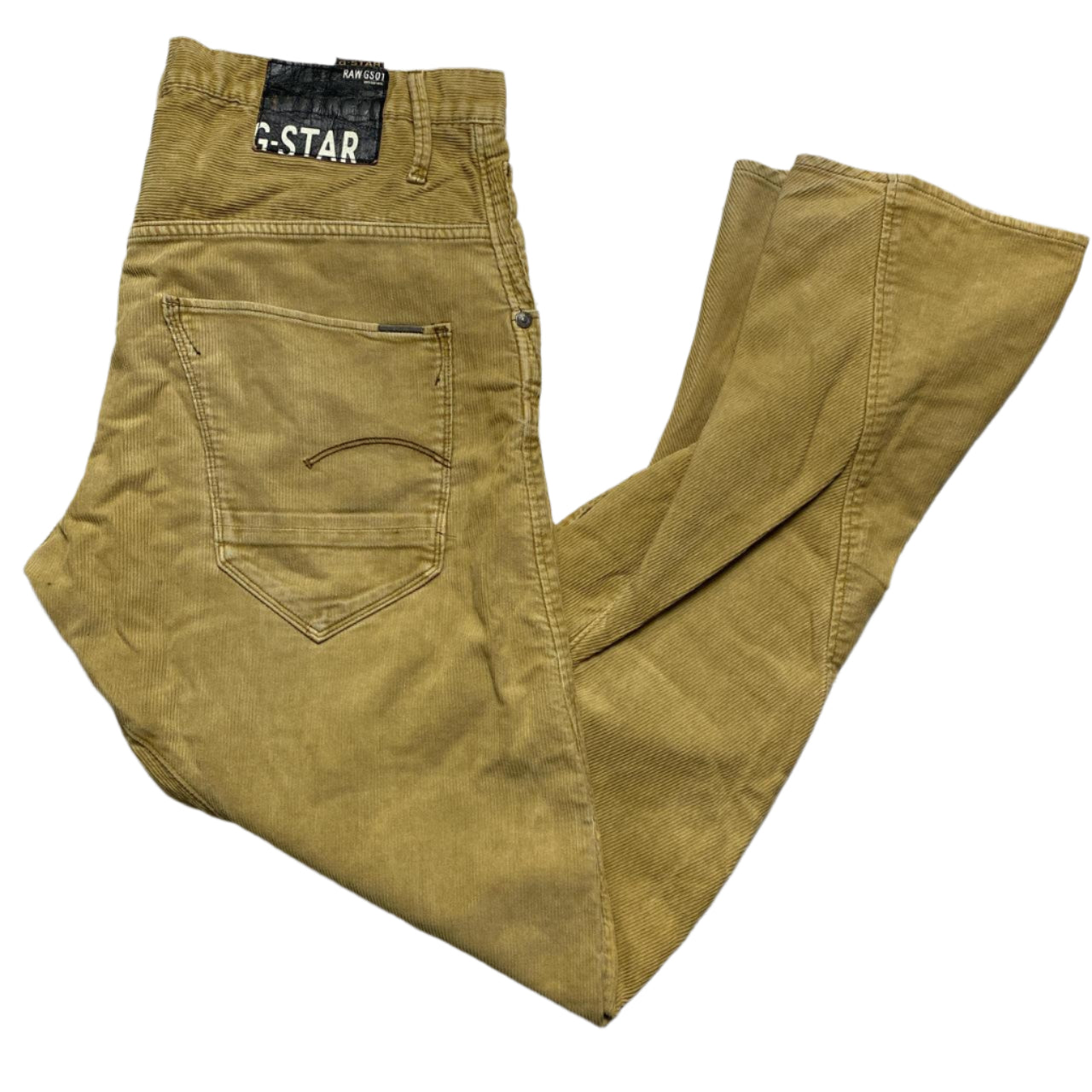 G Star Beige Corduroy Twisted Jeans (36W)