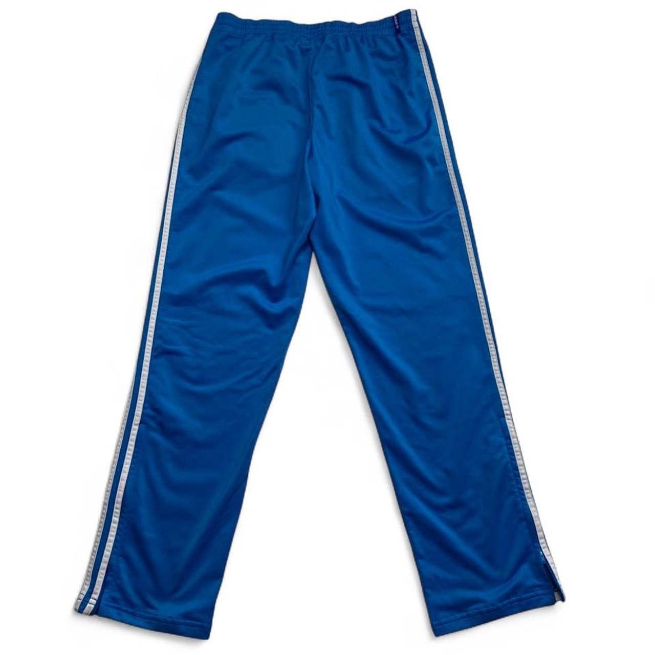 Adidas Originals Blue and White Tracksuit Bottoms (M)