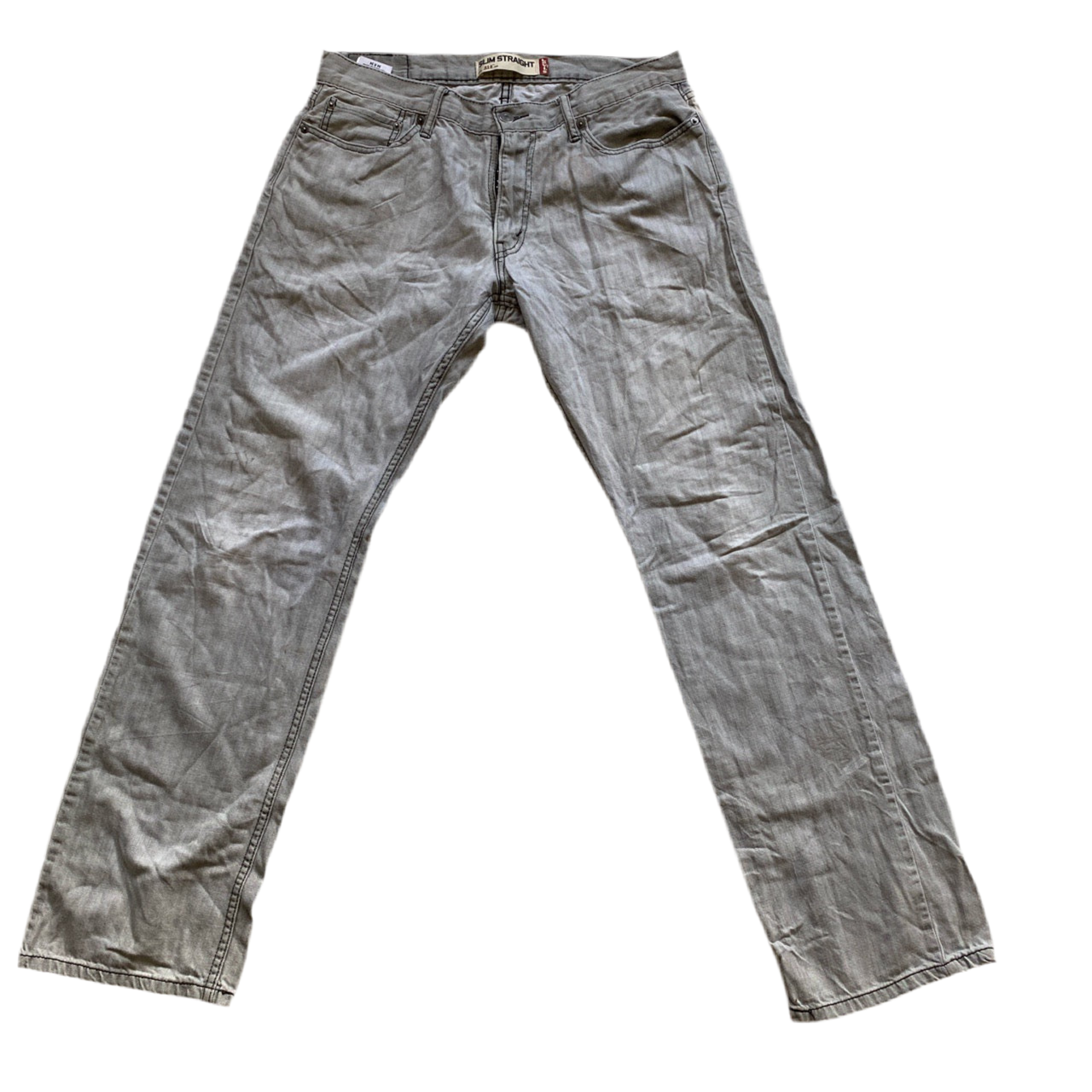 Levis 514 Slim Straight Grey Jeans (34W)
