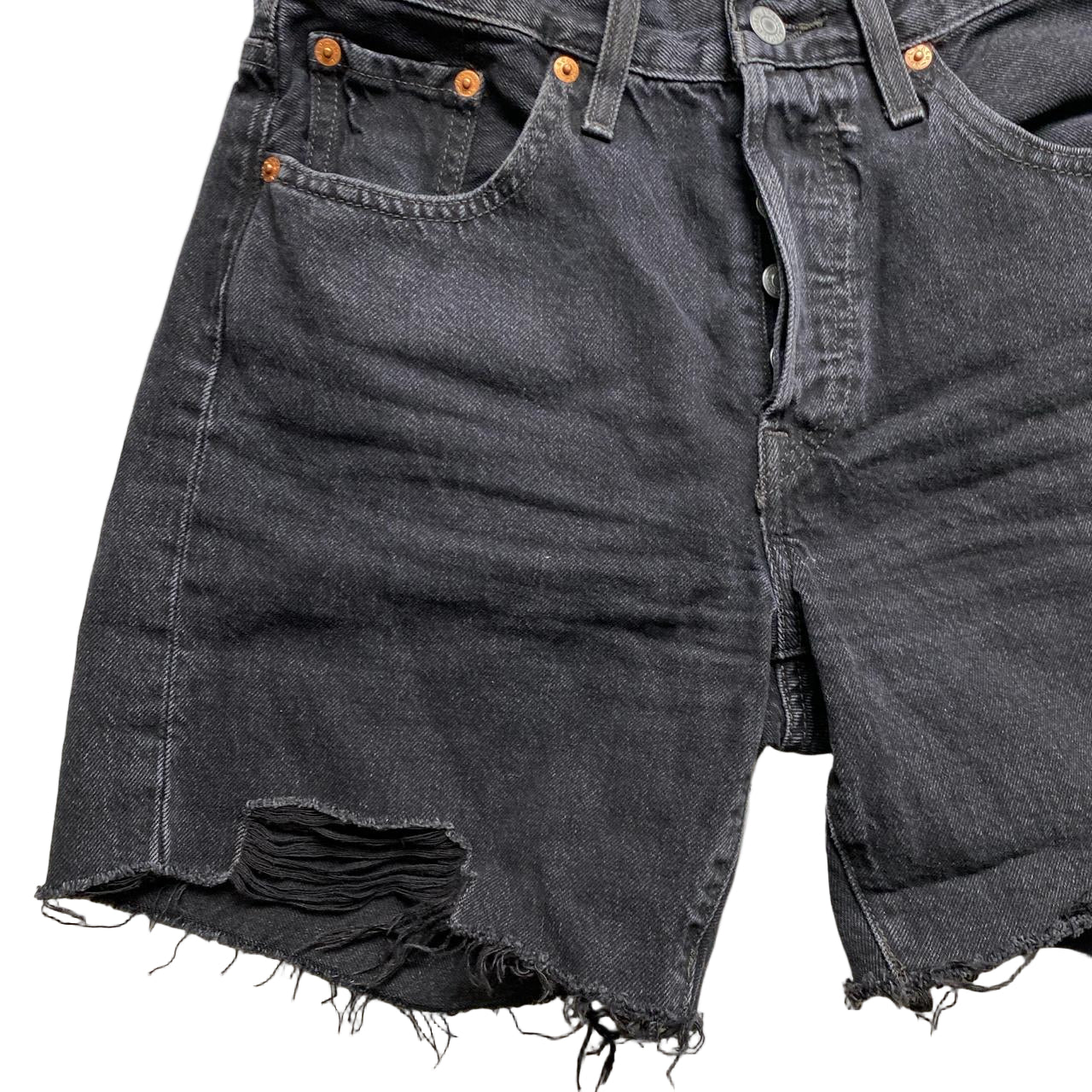 Levis 501 Womens Cut Down Shorts Black Charcoal (25W)