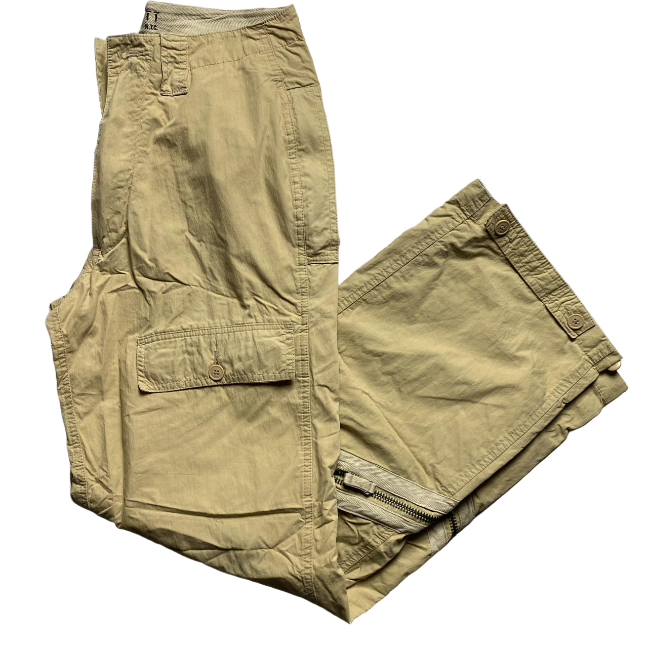 Schott Vintage Cream Khaki Cargo Trousers (28W)