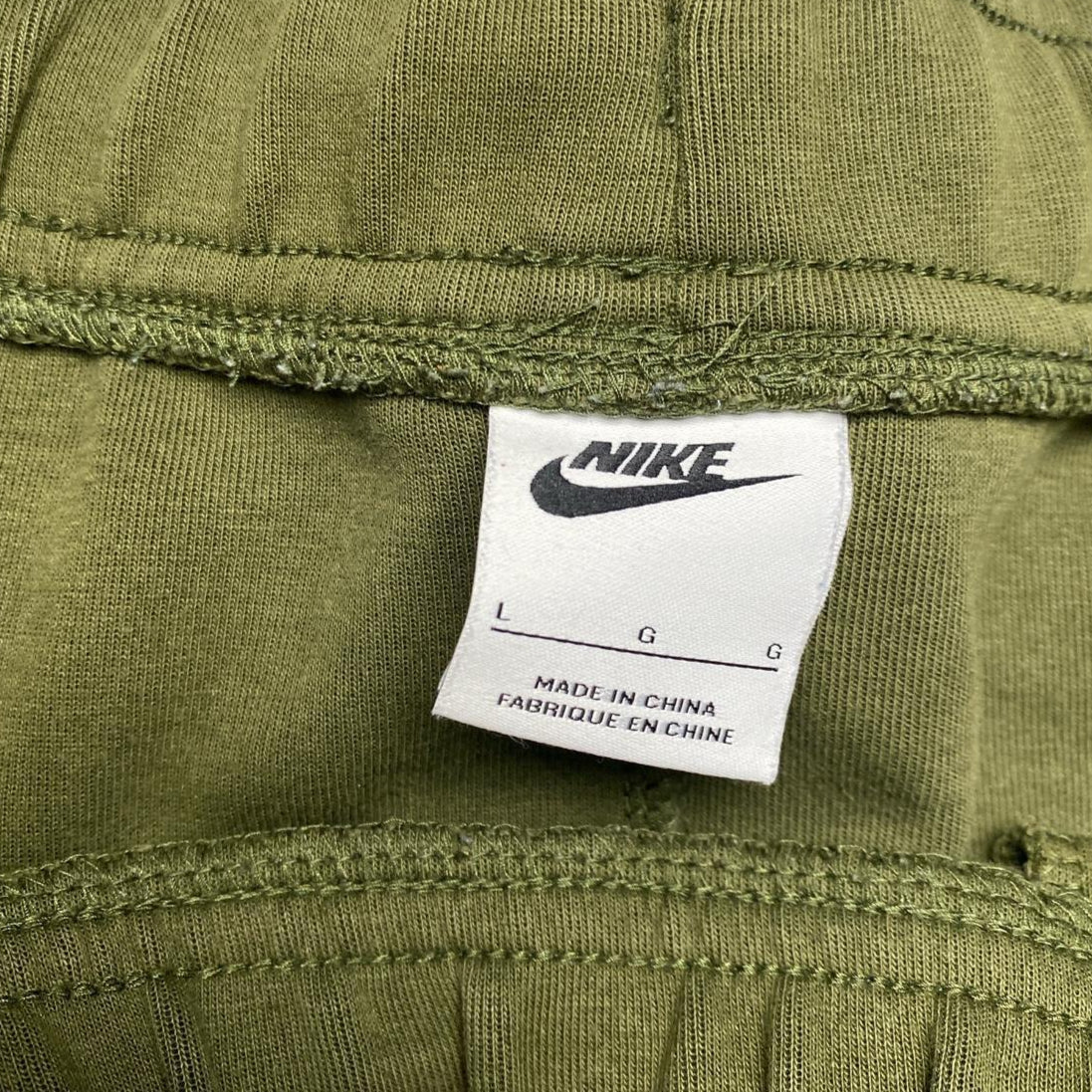 Nike Tech Fleece Olive Green and Black Joggers (L)