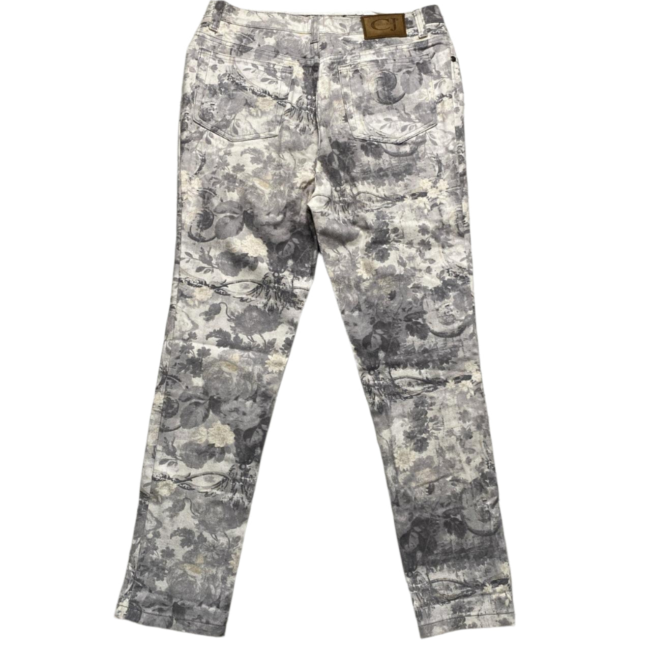 Cavalli Vintage Womens Floral Print White and Grey Jeans (30W)