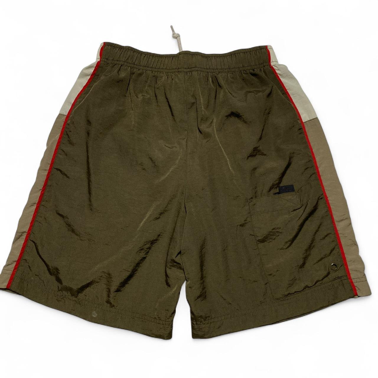 Nike Hexi Khaki Red and White Swoosh Vintage y2k Shorts (M)