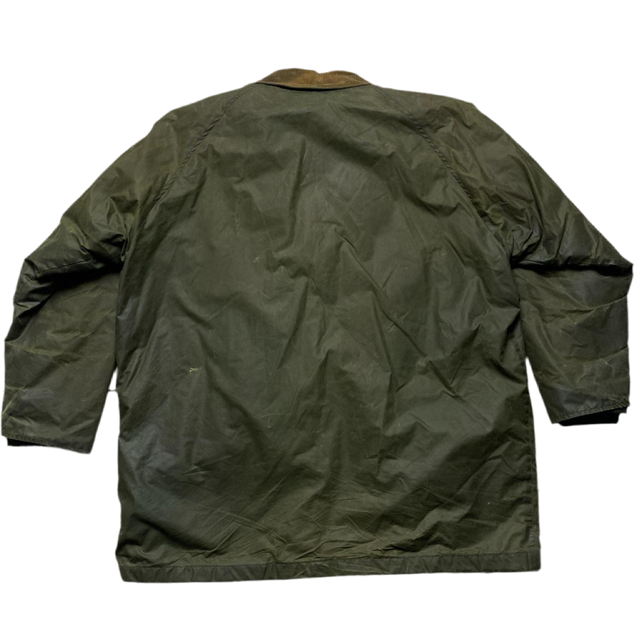 Burberry Burberrys Khaki Green Oilskin Long Trench Coat (XL)