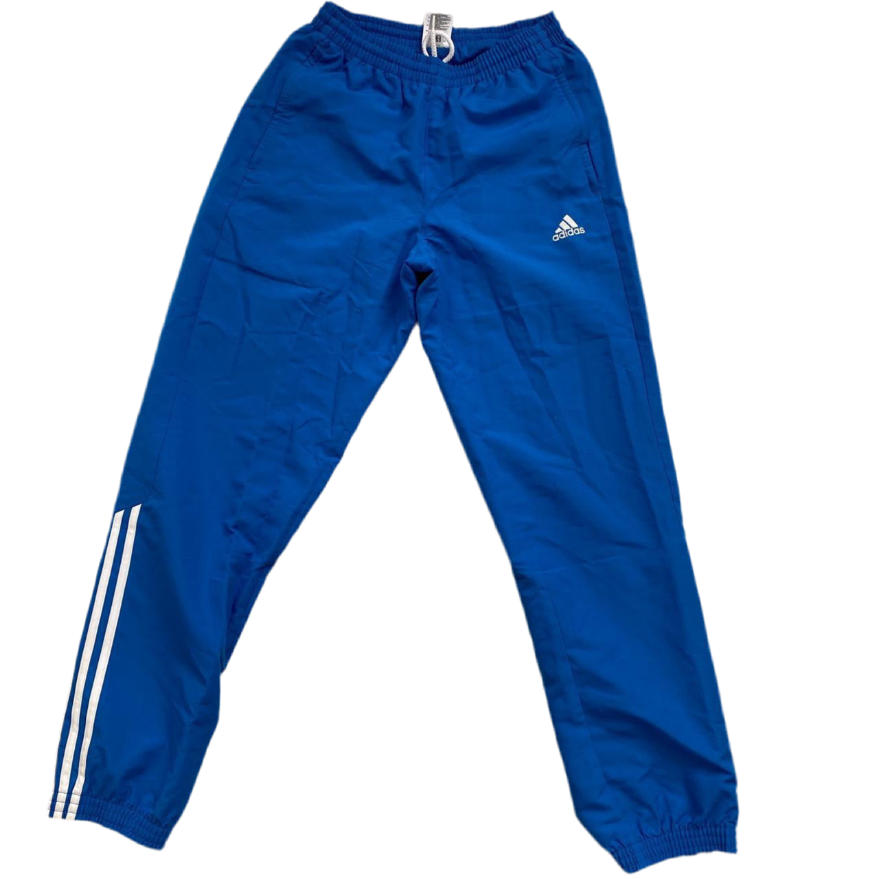 Adidas Blue and White Shell Bottoms (S)
