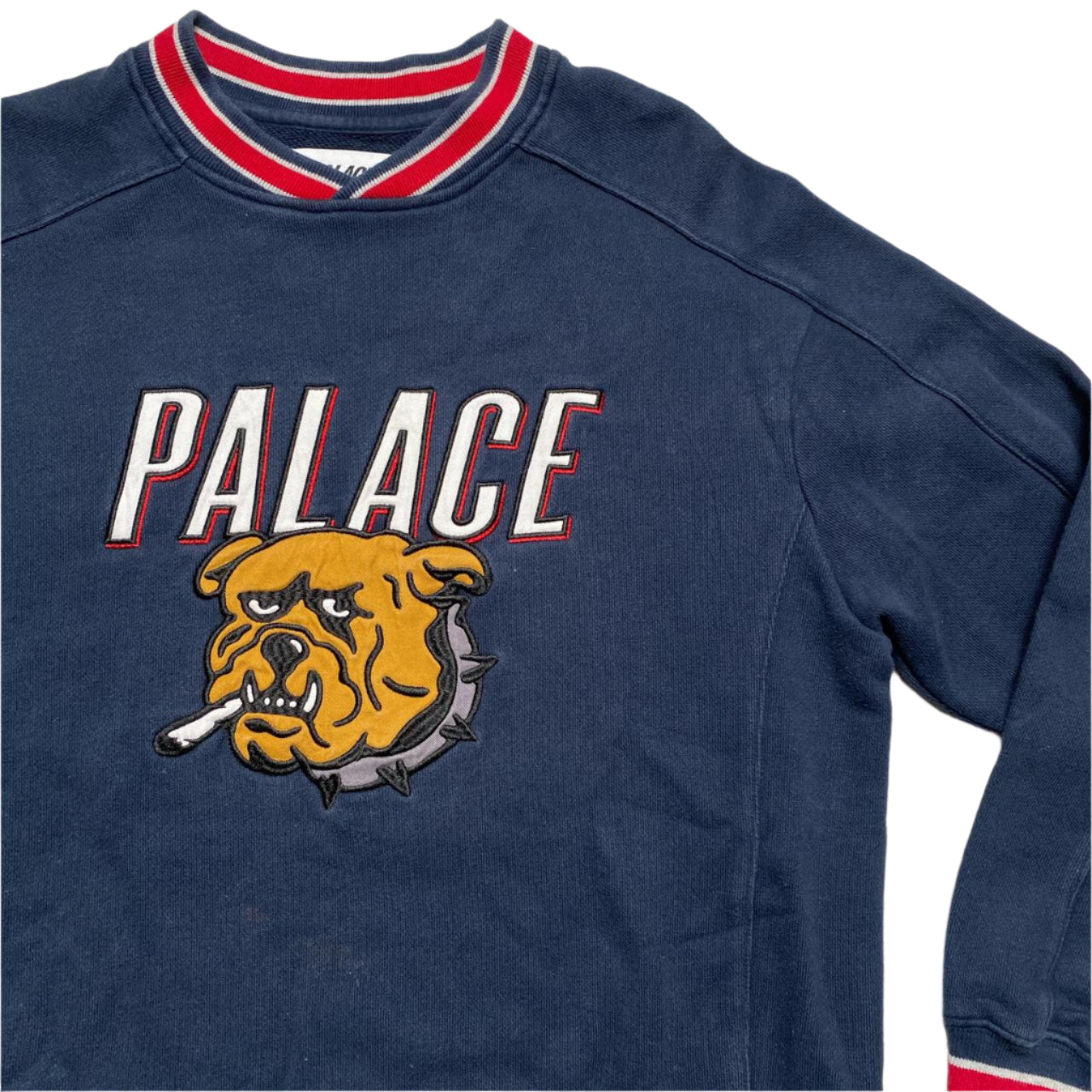 Palace Smoking Bulldog Navy Red and White Jumper (S)