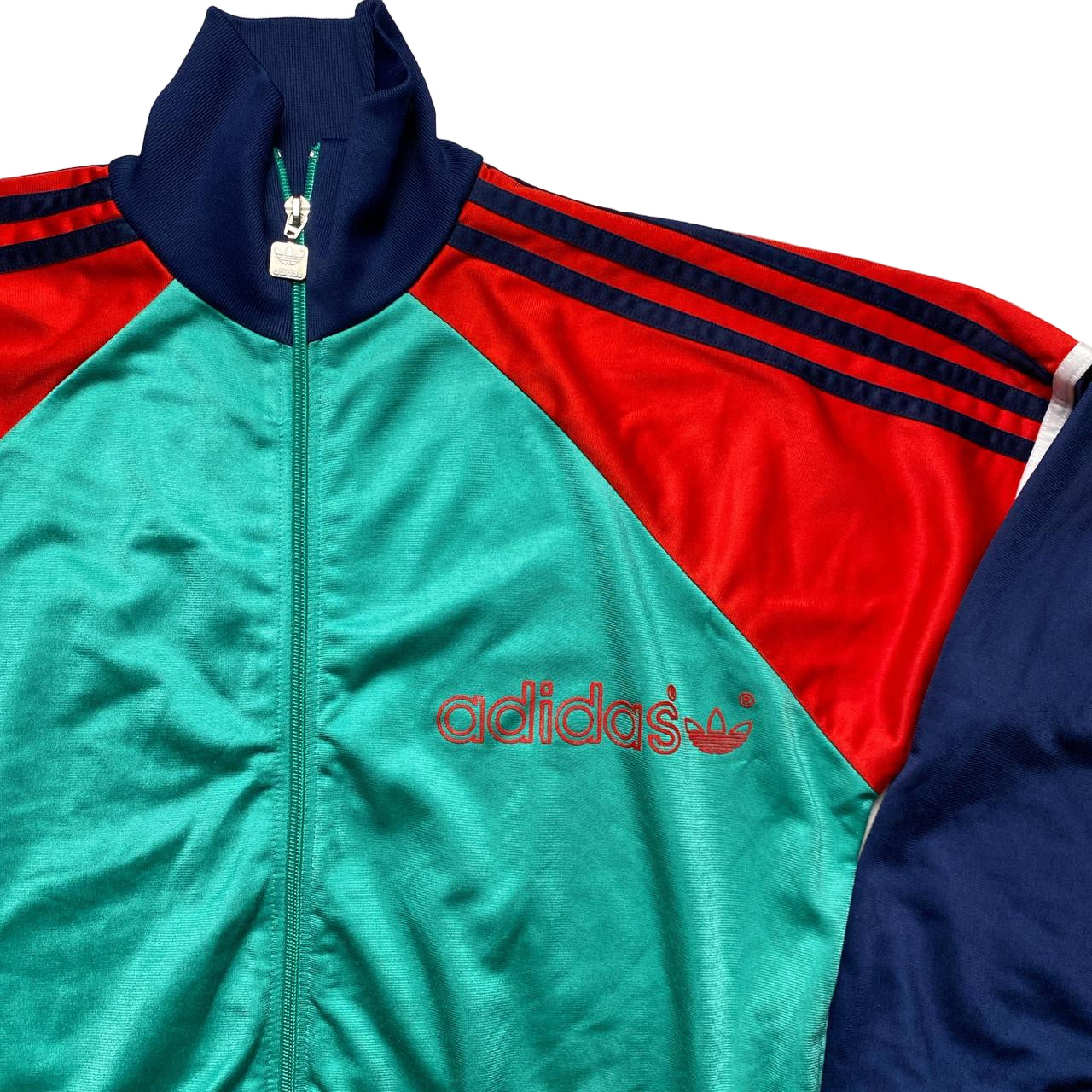 Adidas Vintage 80’s 90’s Navy Red and Green Tracksuit Jacket (L)