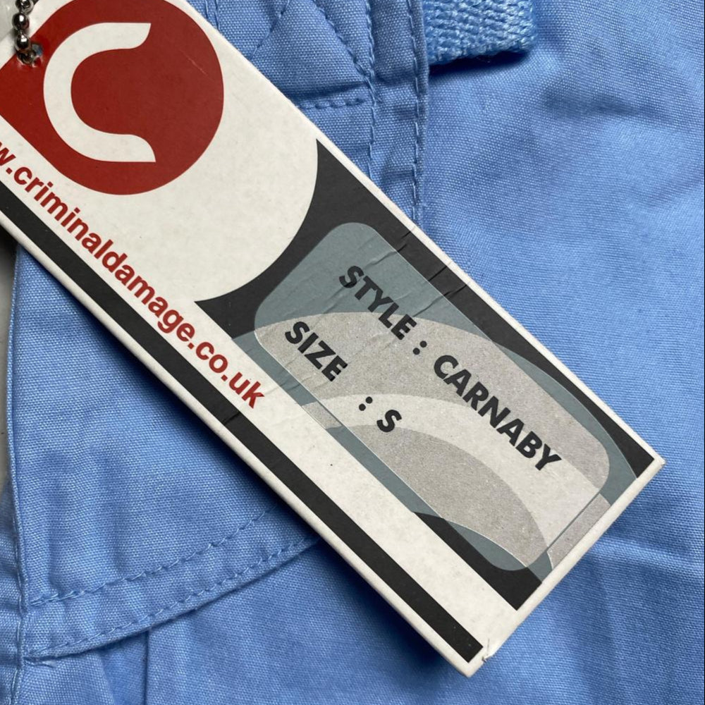 Criminal Damage Baggy Parachute Combat Light Baby Blue Cargo Trousers (S)