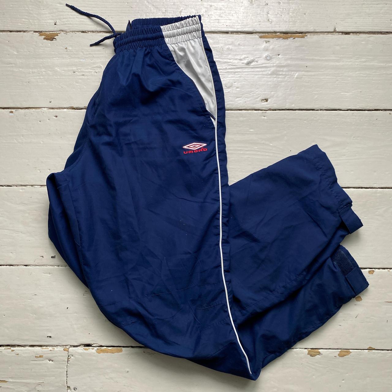 Umbro Vintage Navy Red and White Shell Trackpant Baggy Bottoms