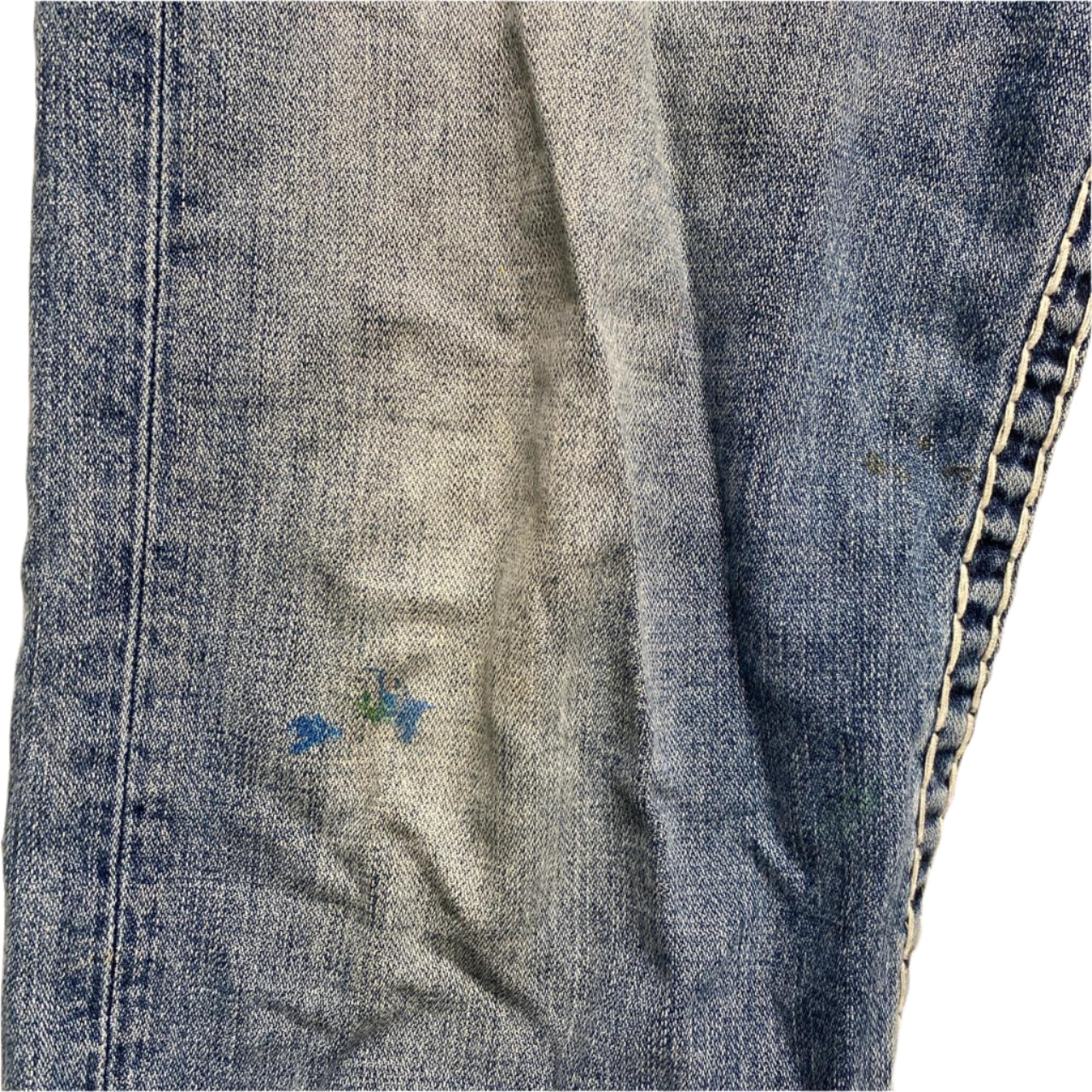 True Religion Geno Super T Light Blue White Stitch Stonewash Jeans (34W)