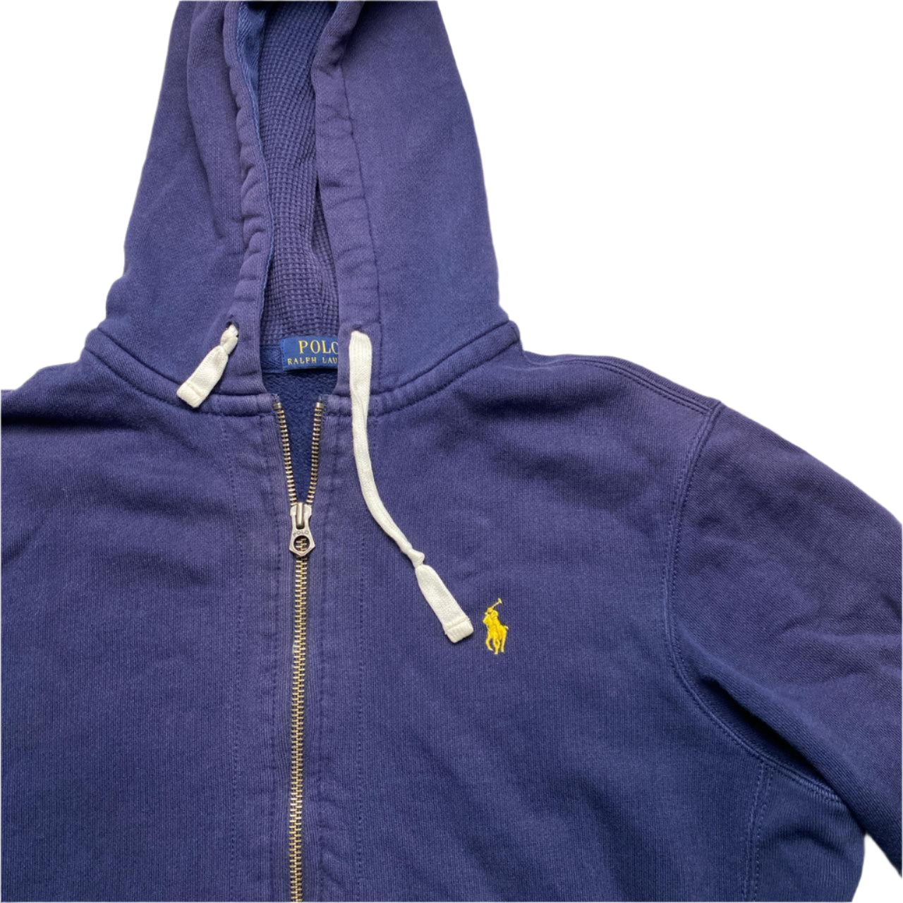 Polo Ralph Lauren Navy and Yellow Pony Hoodie (L)