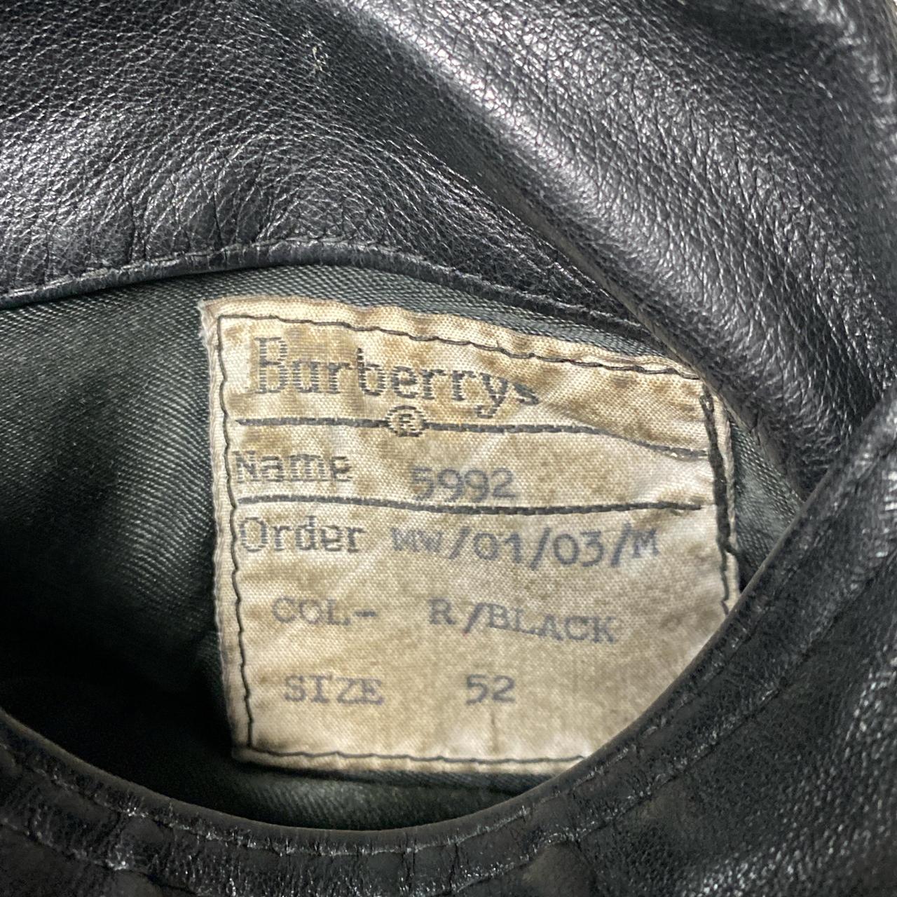 Burberry Burberrys Vintage Black Leather Trench Coat (XL)