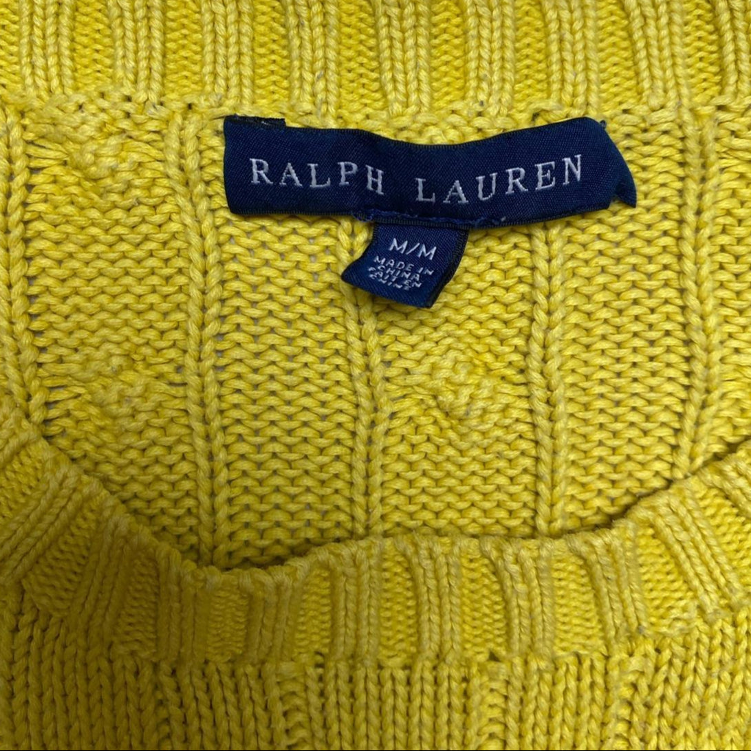 Yellow Polo Ralph Lauren cable knit Jumper (M)