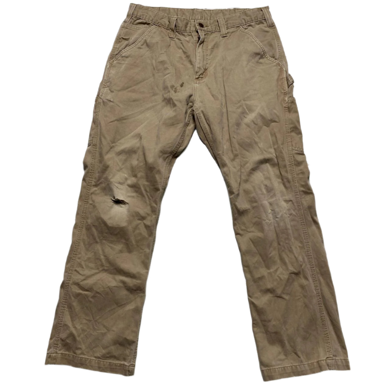 Carhartt Vintage Beige Sand Khaki Carpenter Cargo Trousers (34W)