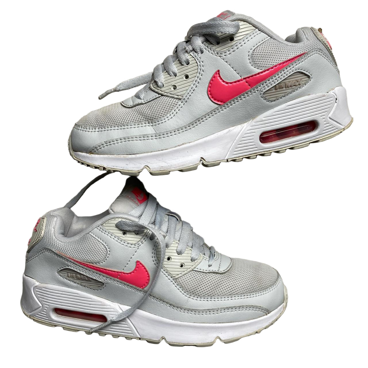 Nike Air Max 90 Silver White and Pink (UK 4)