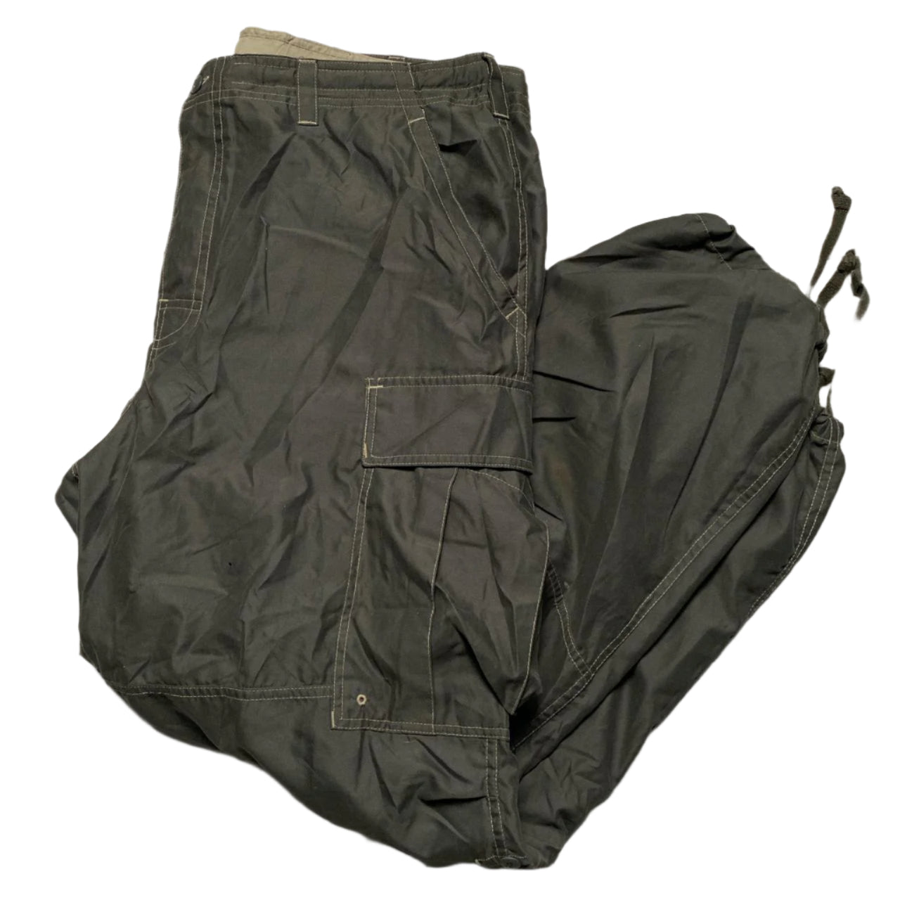 GAP Vintage Khaki Green Baggy Lightweight Snopant Nylon Cargo Trousers (L)