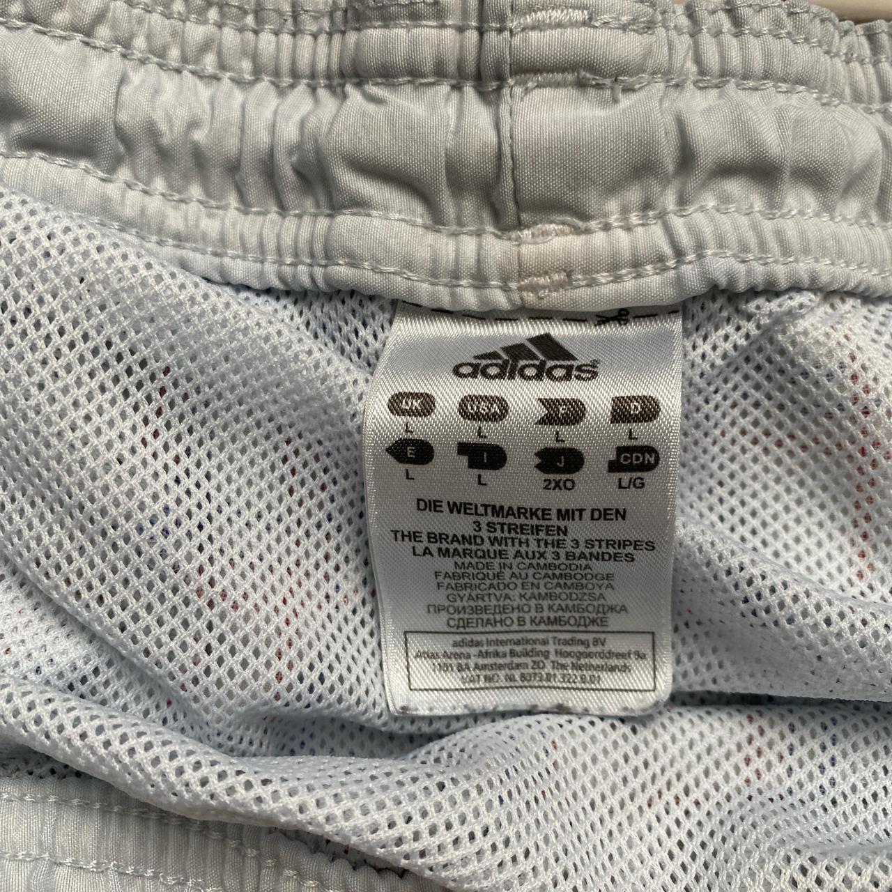 Adidas Vintage White Red and Blue Shell Trackpant Shorts (L)