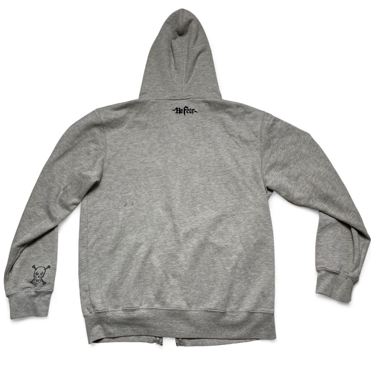 No Fear Grey and Black Skulls Hoodie (L)