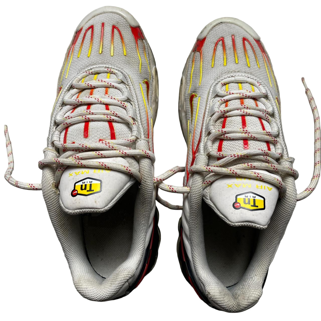Nike Air Max Plus TN III 3 White Red and Yellow Flames (UK 5.5)