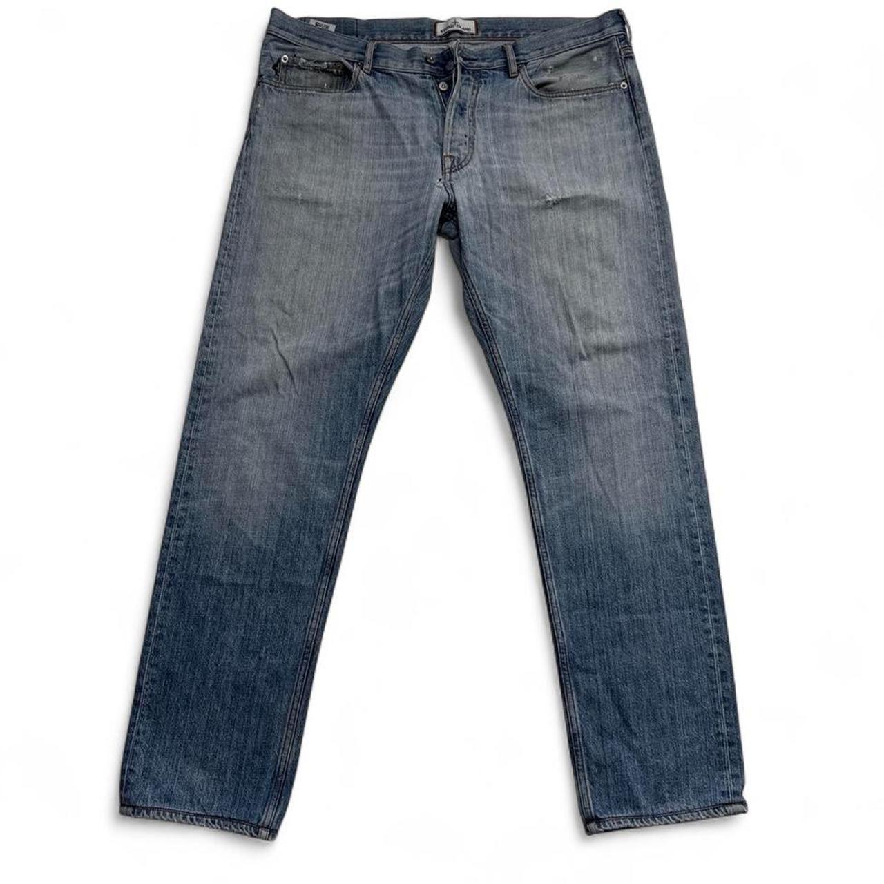 Stone Island Light Blue Straight Fit Jeans (38W)