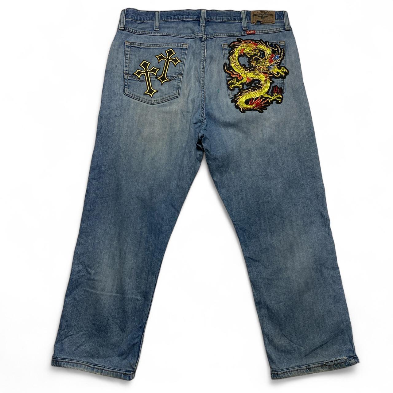 Wrangler Dragon Embroidery Patch Dragon Crosses Jeans (38W)