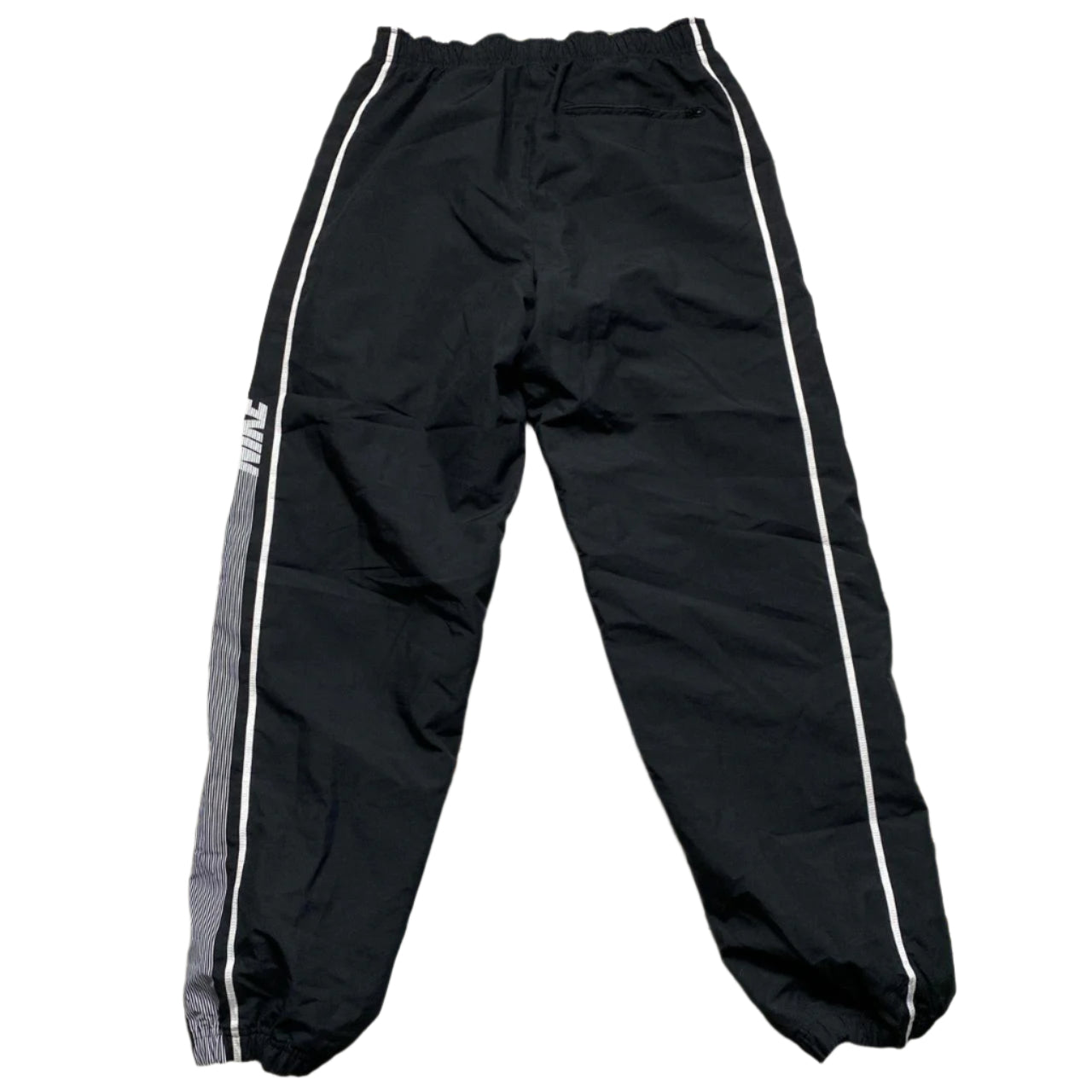 Nike Vintage Club Spellout Black and White Shell Trackpant Baggy Bottoms (M)