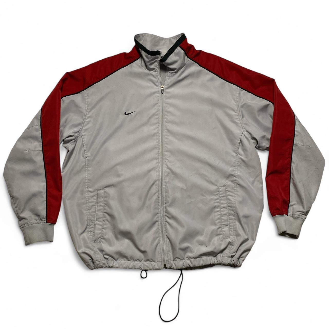 Nike Vintage Clima Fit Y2K Silver Black and Red Shell Tracksuit Jacket