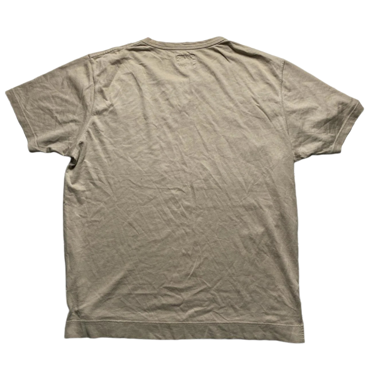 Evisu Vintage Tan and Blue Buddha Daicock Swoosh T Shirt (XL)