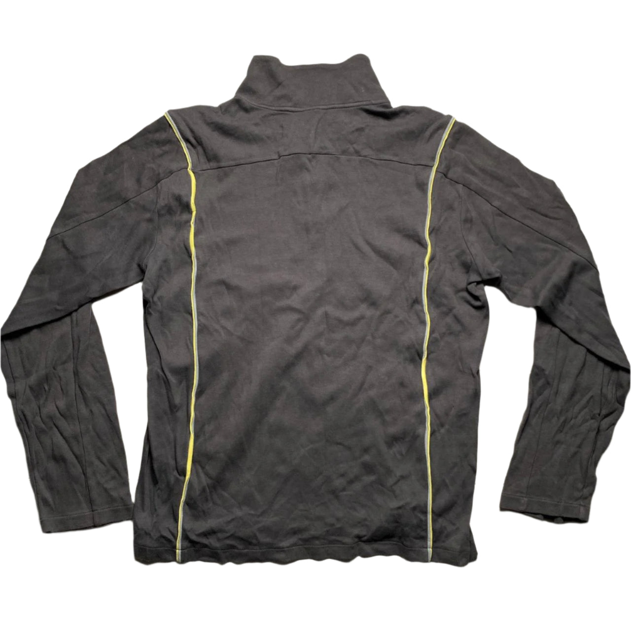 Armani Exchange Grey and Yellow Zip Jumper (L)