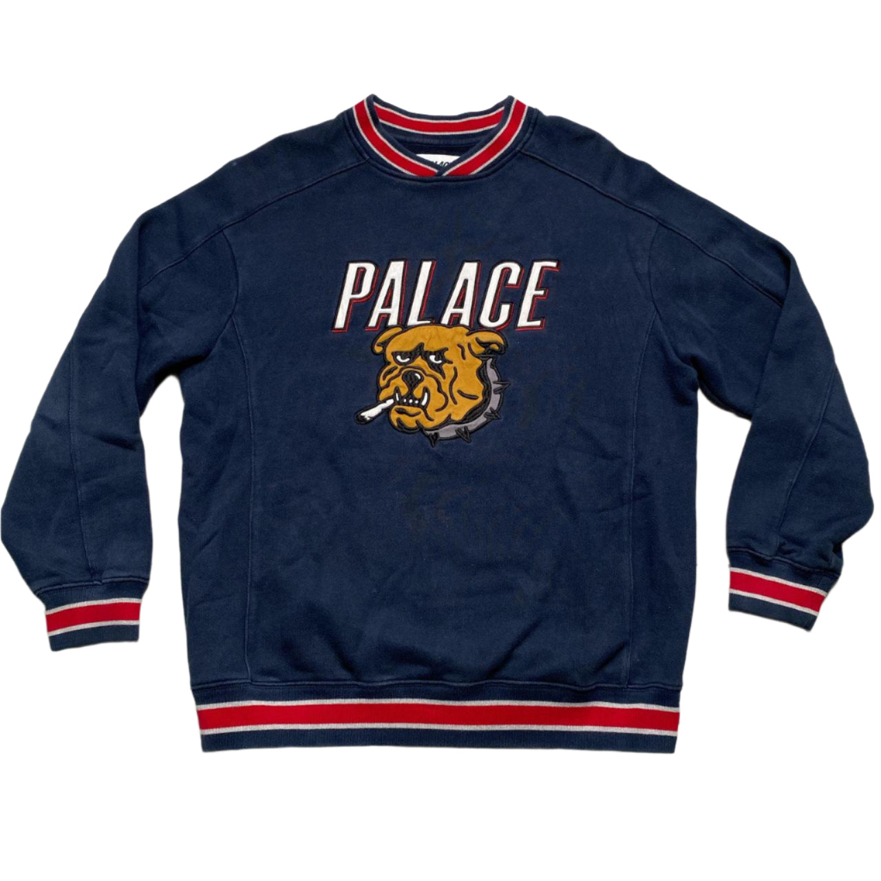 Palace Smoking Bulldog Navy Red and White Jumper (S)