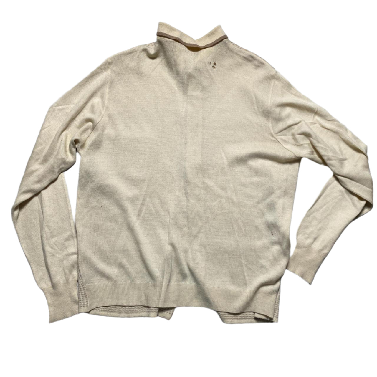 Gabicci Vintage Cream Long Sleeve Button Up Jumper (L)
