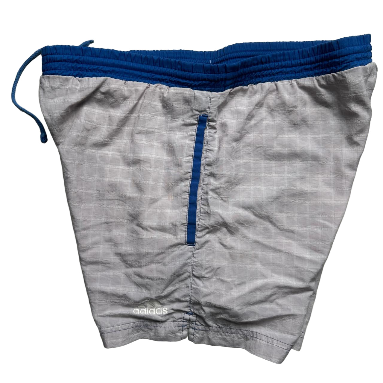 Adidas Vintage Grey and Blue Shorts (S)