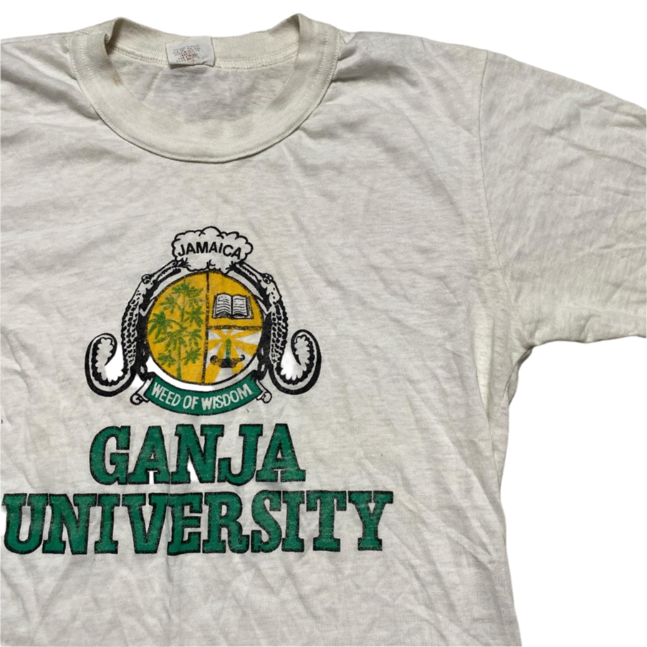 Jamaica Ganja University Vintage 90’s White Womens T Shirt (M)