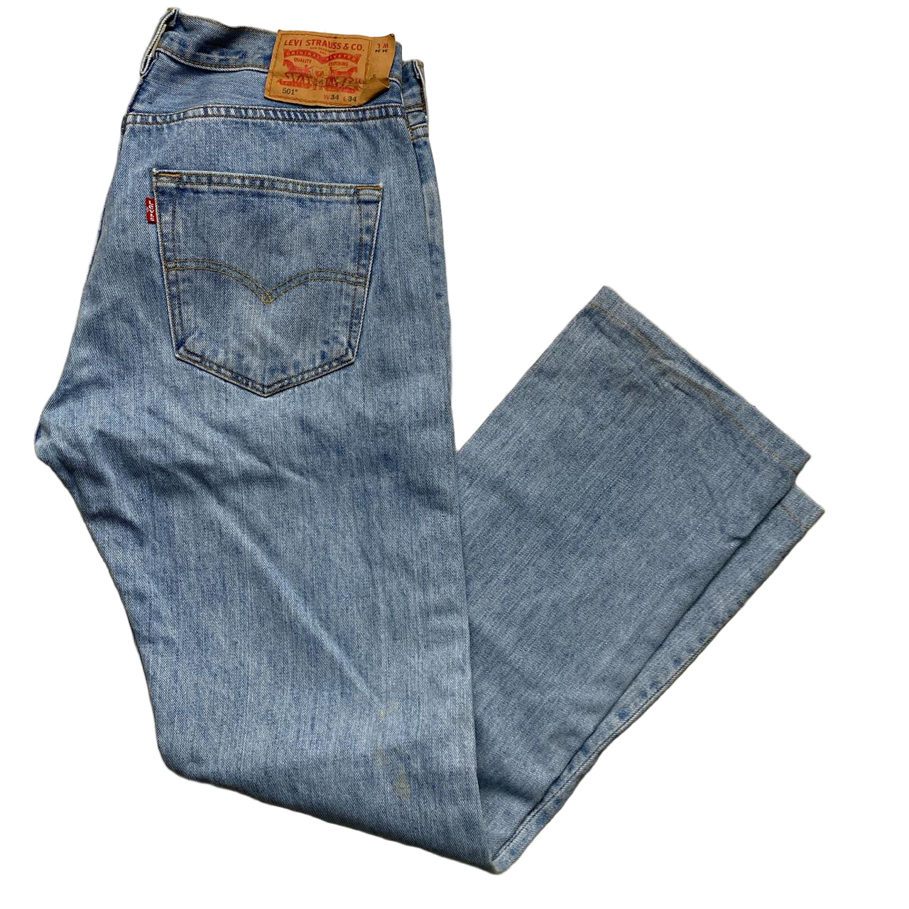 Levis 501 Vintage Baggy Light Blue Jeans (34W)