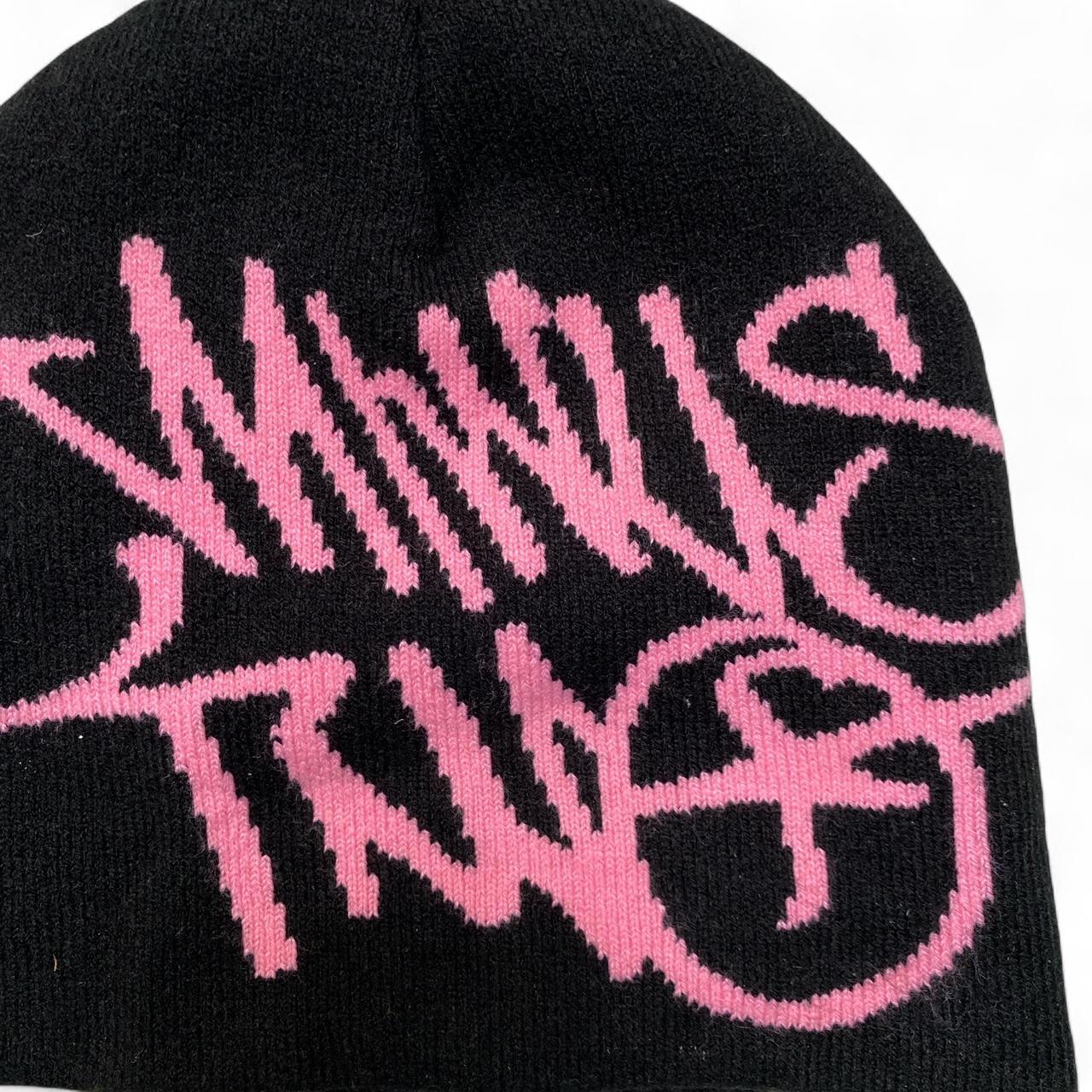 Minus Two Black and Pink Beanie Hat