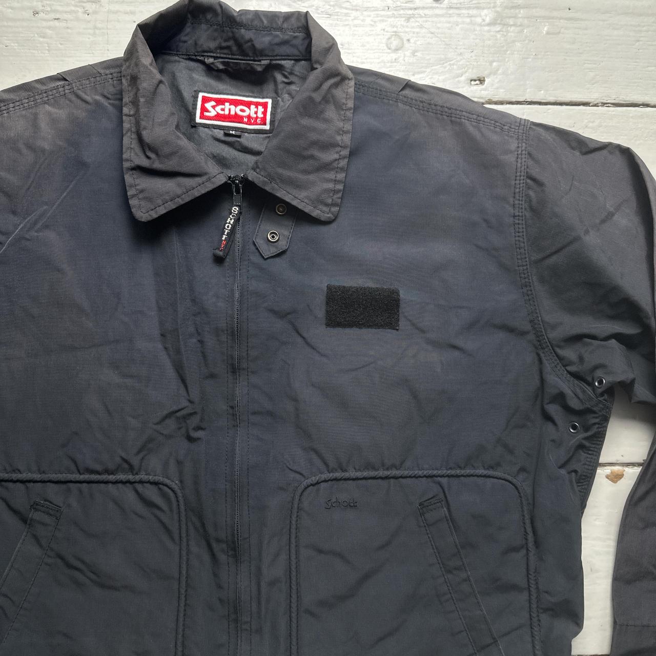 Schott Black Vintage Lightweight Bomber Jacket (M)