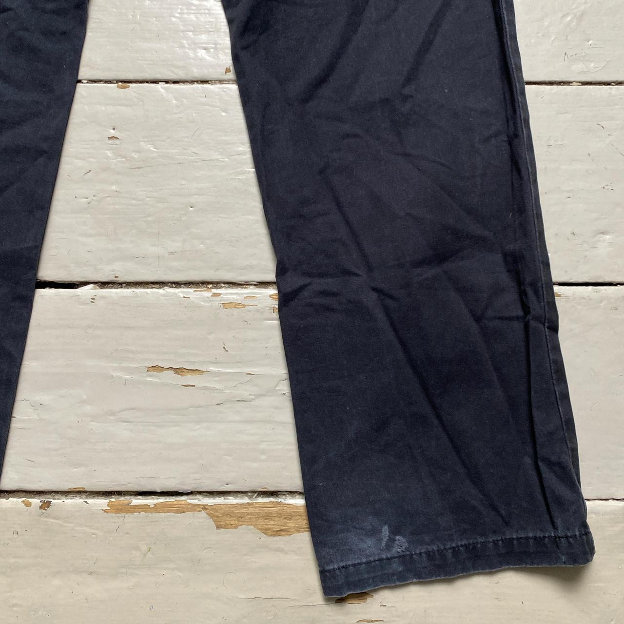 YSL Yves Saint Laurent Black on Black Embroidery Jean Trousers (30W)