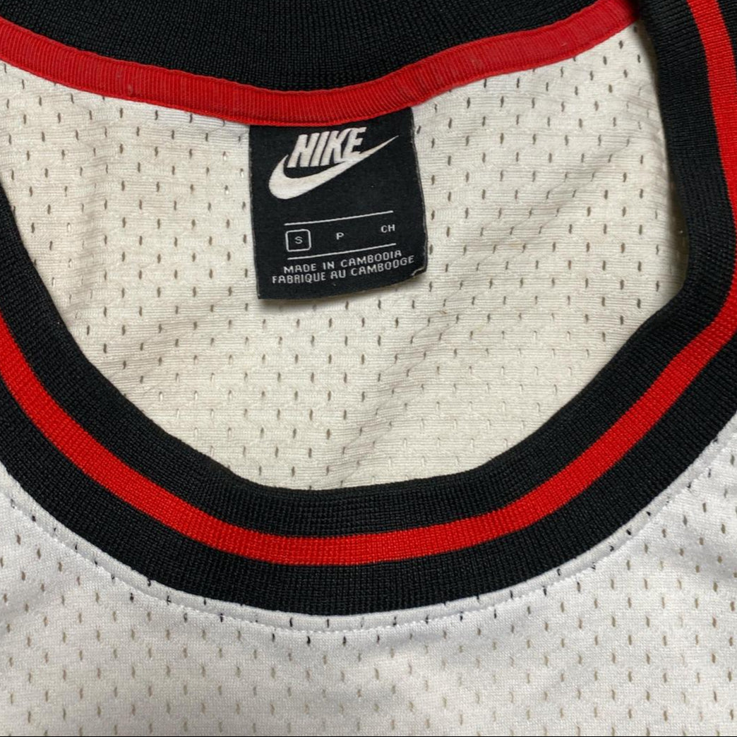 Nike White Red and Black Big Swoosh Basketball Vest (M)
