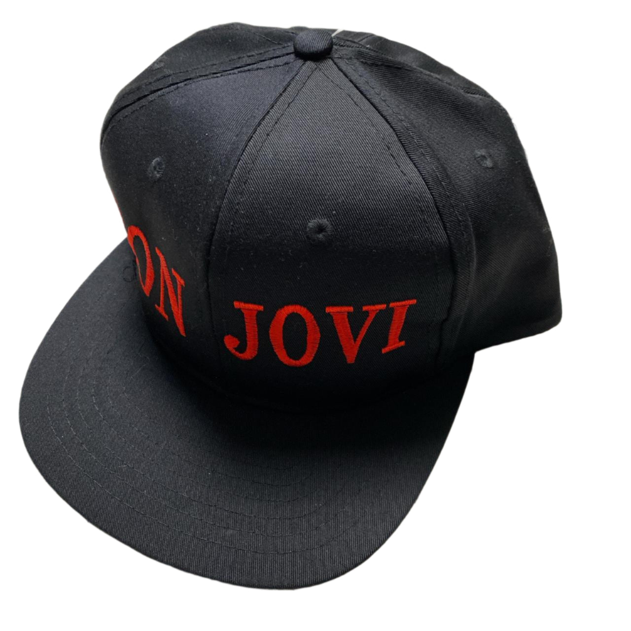 Bon Jovi Vintage 90’s Green Brim Snapback Cap Black and Red