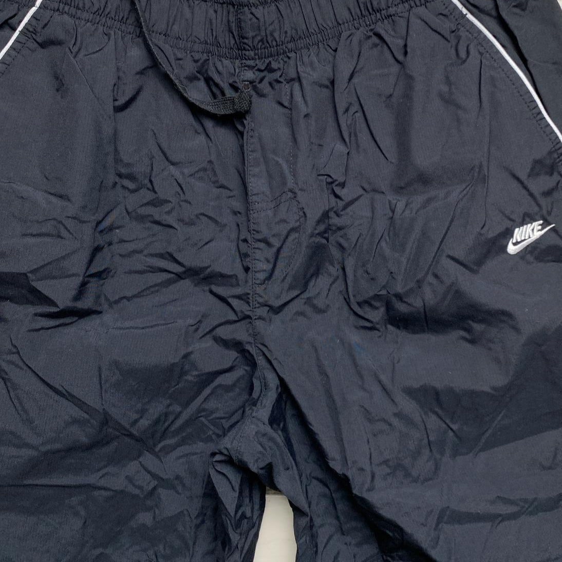 Nike Vintage Black and White Swoosh Shell Trackpant Shorts (L)