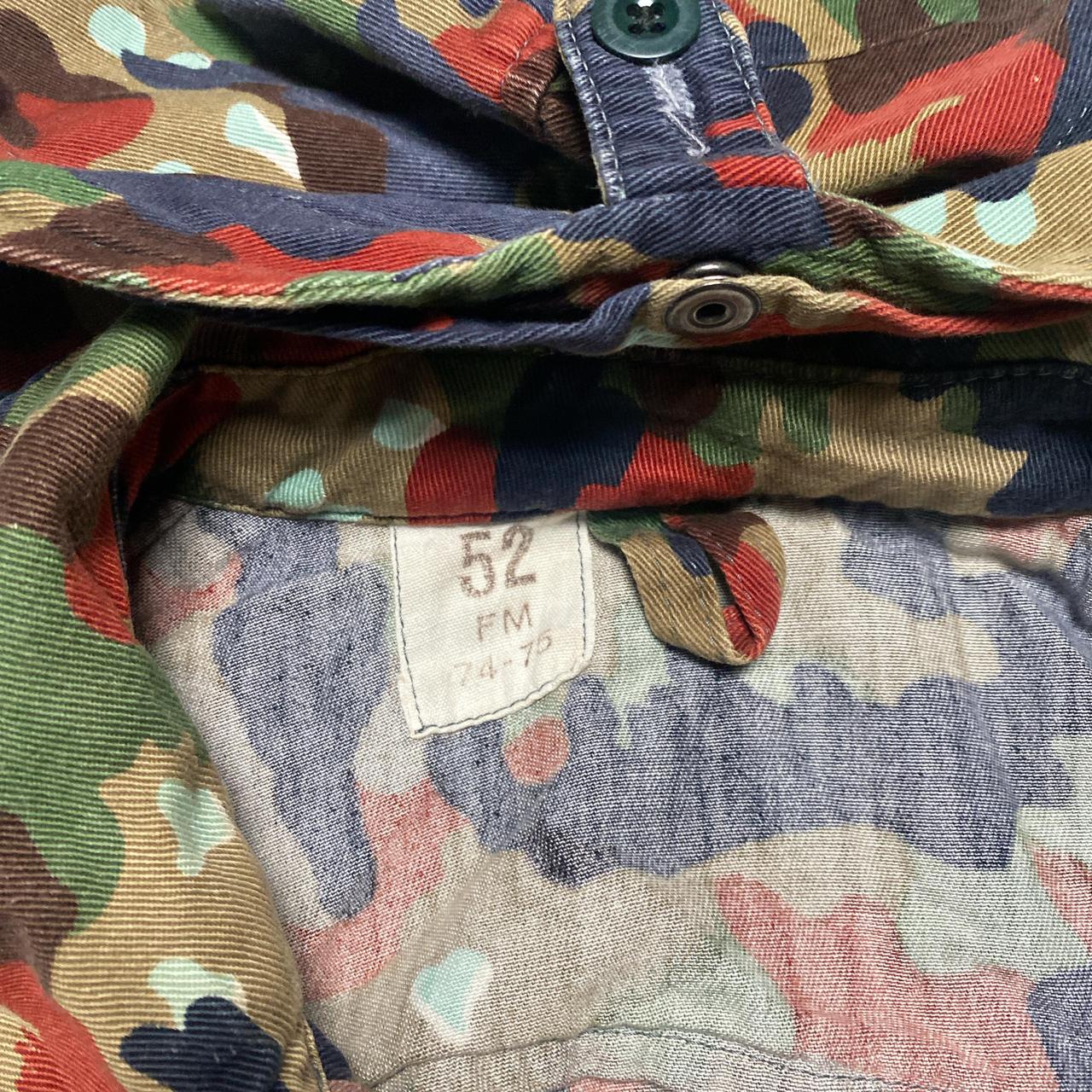 Swiss Camo M70 Camouflage Red Brown and Green Vintage Military Army Jacket (L)