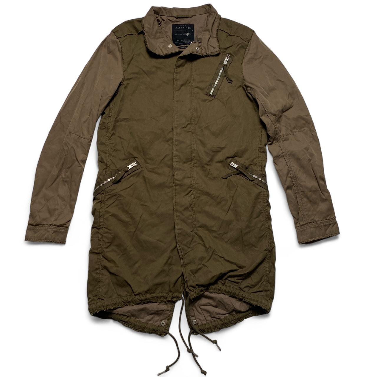 All Saints Military Distressed Womens Khaki Brown Jacket (XS)