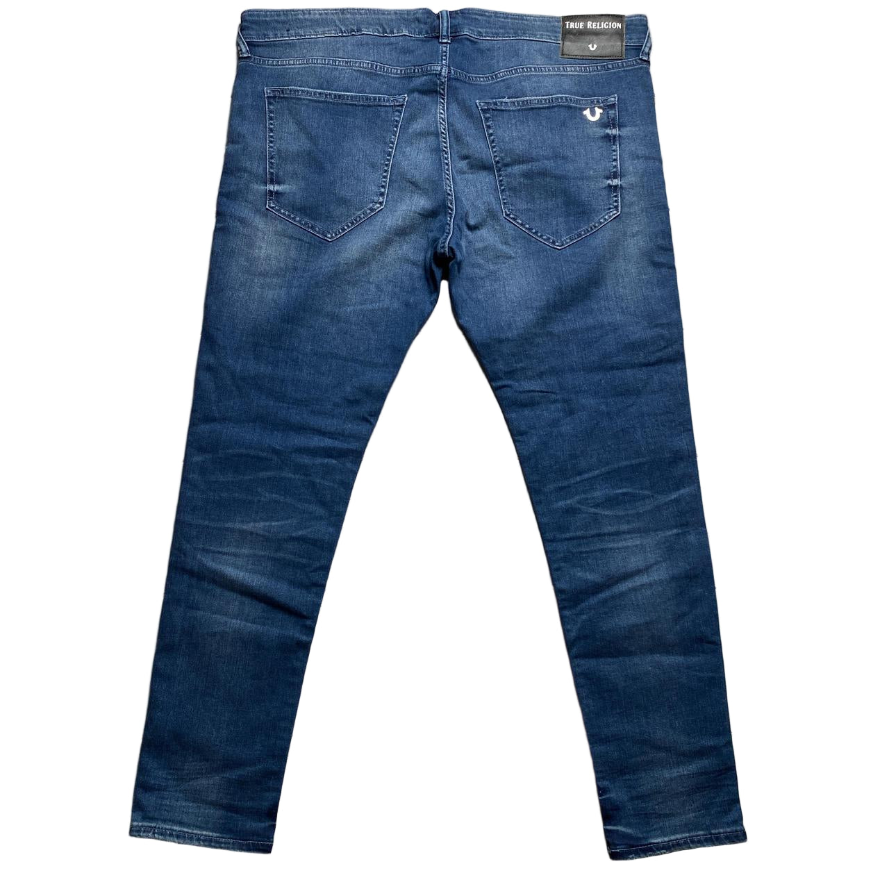 True Religon Tony Blue and Silver Horse Shoe Plaque Jeans (42W)